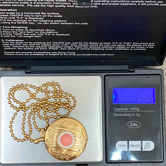 Vintage Unsigned Gold-tone Ball Chain Locket Pendant Necklace - Picture 9 of 15